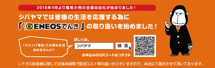 シバヤマでは皆様の生活を応援するために「ENEOSでんき」の取り扱いを始めました